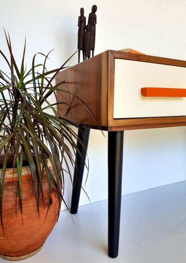 Retro Upholstered bench/ Gossip Table/ Mid Century Modern/ Custom Made/ Handmade - Image 5