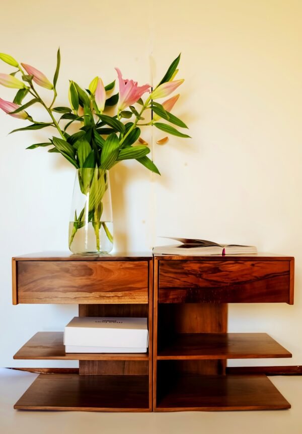 Multi-Level Solid Walnut Bedside Table/ Nightstand/ Custom Made - Image 6