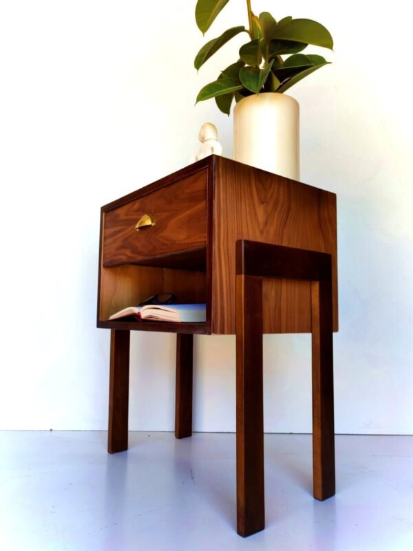 Retro Walnut Nightstand/ Mid Century Bedside Table/ Custom made/ Handmade/ Custom Made - Image 3