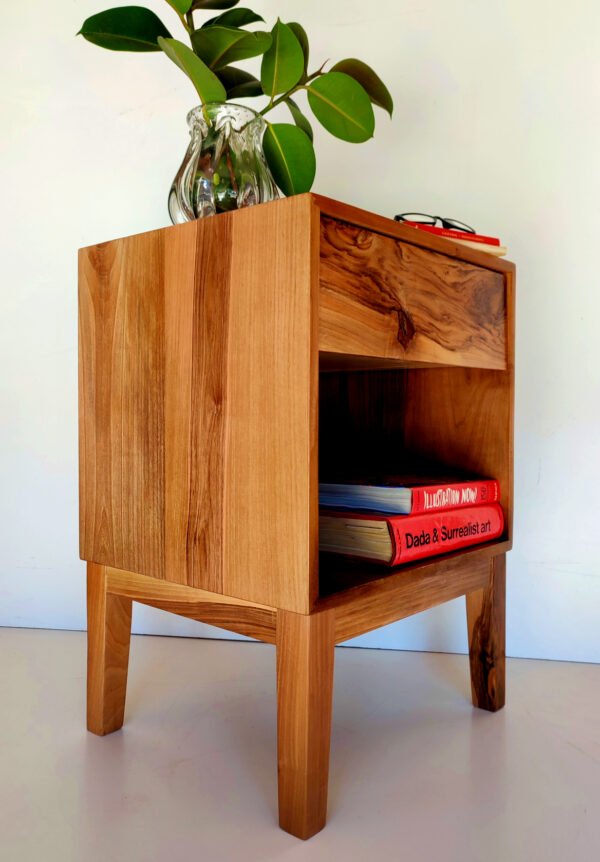 Solid Walnut Mid Century Modern Nightstand/Walnut Bedside Table/ Custom Made/ Handmade - Image 5