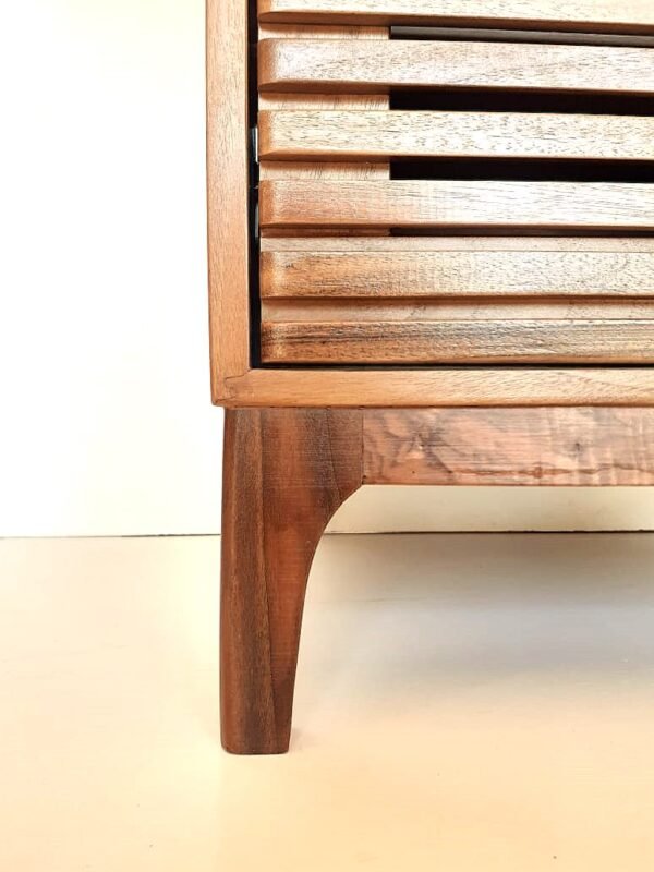 Shutter Design Solid Walnut Bedside Table/ Nightstand/ Custom Made - Image 9