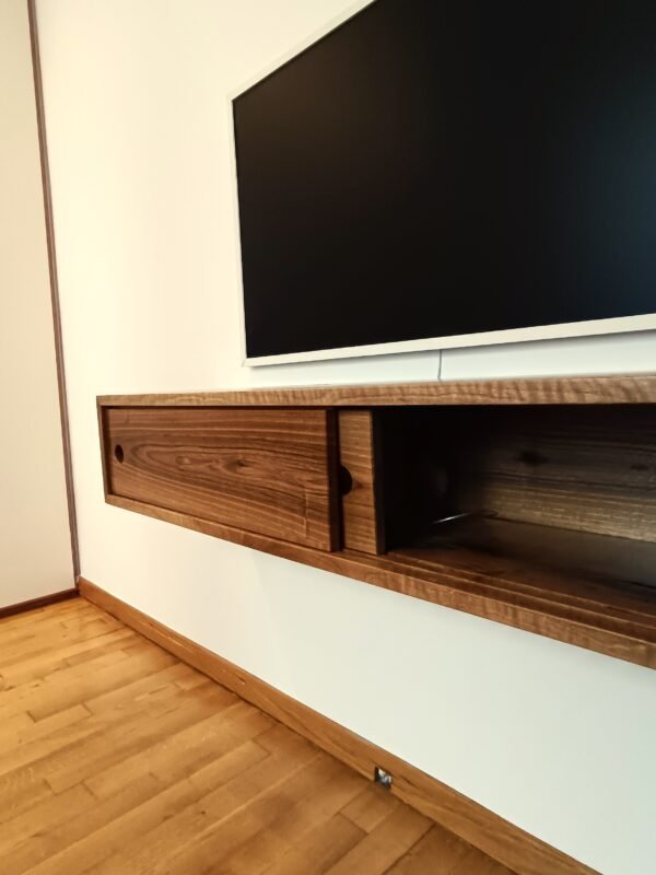 Solid Walnut Floating TV Unit/ Wall Unit/ Mounted console/  Living Room Console/ Mid Century Cabinet/ Custom Made / Handmade - Image 6