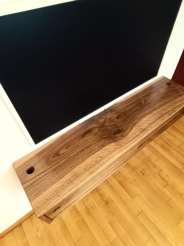 Solid Walnut Floating TV Unit/ Wall Unit/ Mounted console/  Living Room Console/ Mid Century Cabinet/ Custom Made / Handmade - Image 8