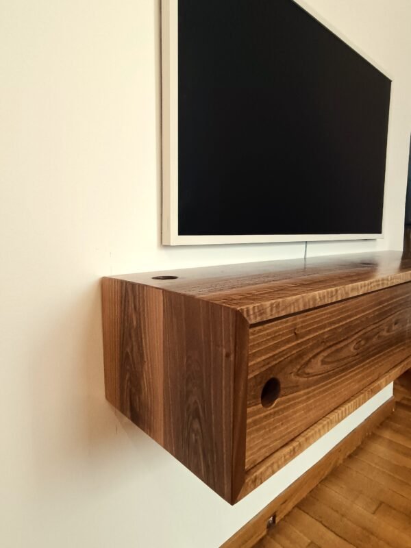 Solid Walnut Floating TV Unit/ Wall Unit/ Mounted console/  Living Room Console/ Mid Century Cabinet/ Custom Made / Handmade - Image 5