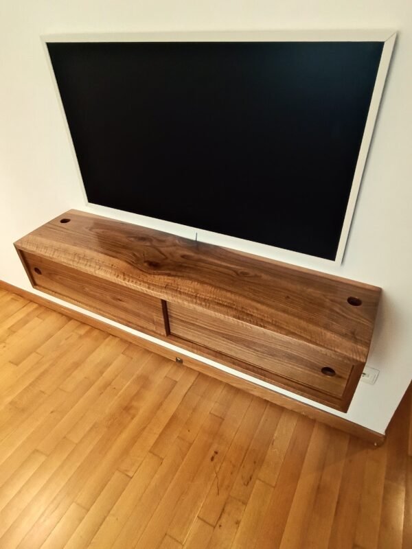 Solid Walnut Floating TV Unit/ Wall Unit/ Mounted console/  Living Room Console/ Mid Century Cabinet/ Custom Made / Handmade - Image 7