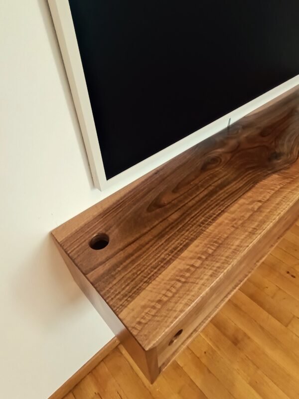 Solid Walnut Floating TV Unit/ Wall Unit/ Mounted console/  Living Room Console/ Mid Century Cabinet/ Custom Made / Handmade - Image 4