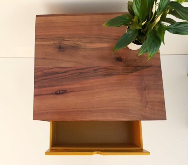 Solid Walnut Nightstand With Drawer And Open Space/ Mid Century Bedside Table/ Custom made/ Handmade/ Custom Made - Image 8