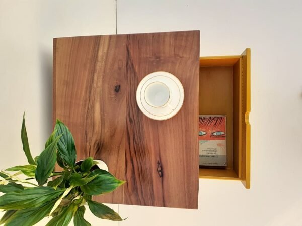 Solid Walnut Nightstand With Drawer And Open Space/ Mid Century Bedside Table/ Custom made/ Handmade/ Custom Made - Image 4