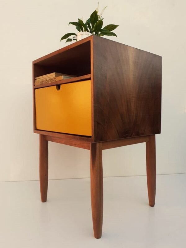 Solid Walnut Nightstand With Drawer And Open Space/ Mid Century Bedside Table/ Custom made/ Handmade/ Custom Made - Image 5